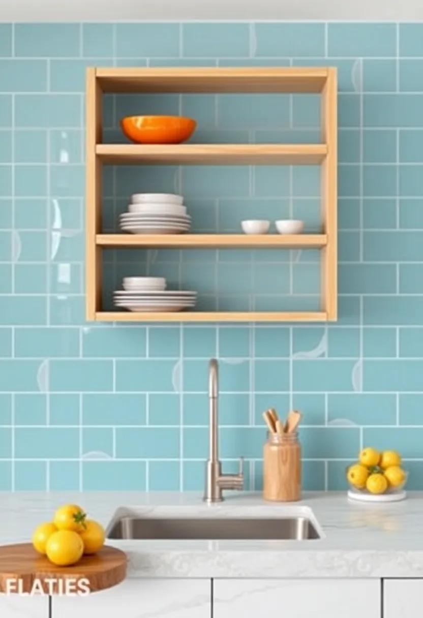 Creative Use of Open Shelving Against‌ a ‌Cohesive Backsplash