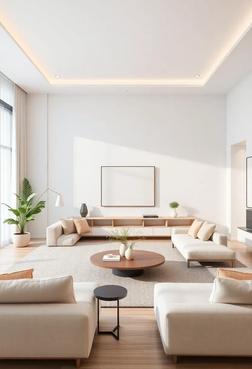 Embracing Serenity: The Art of Neutral Decor and Sleek Lines in Modern Living Rooms