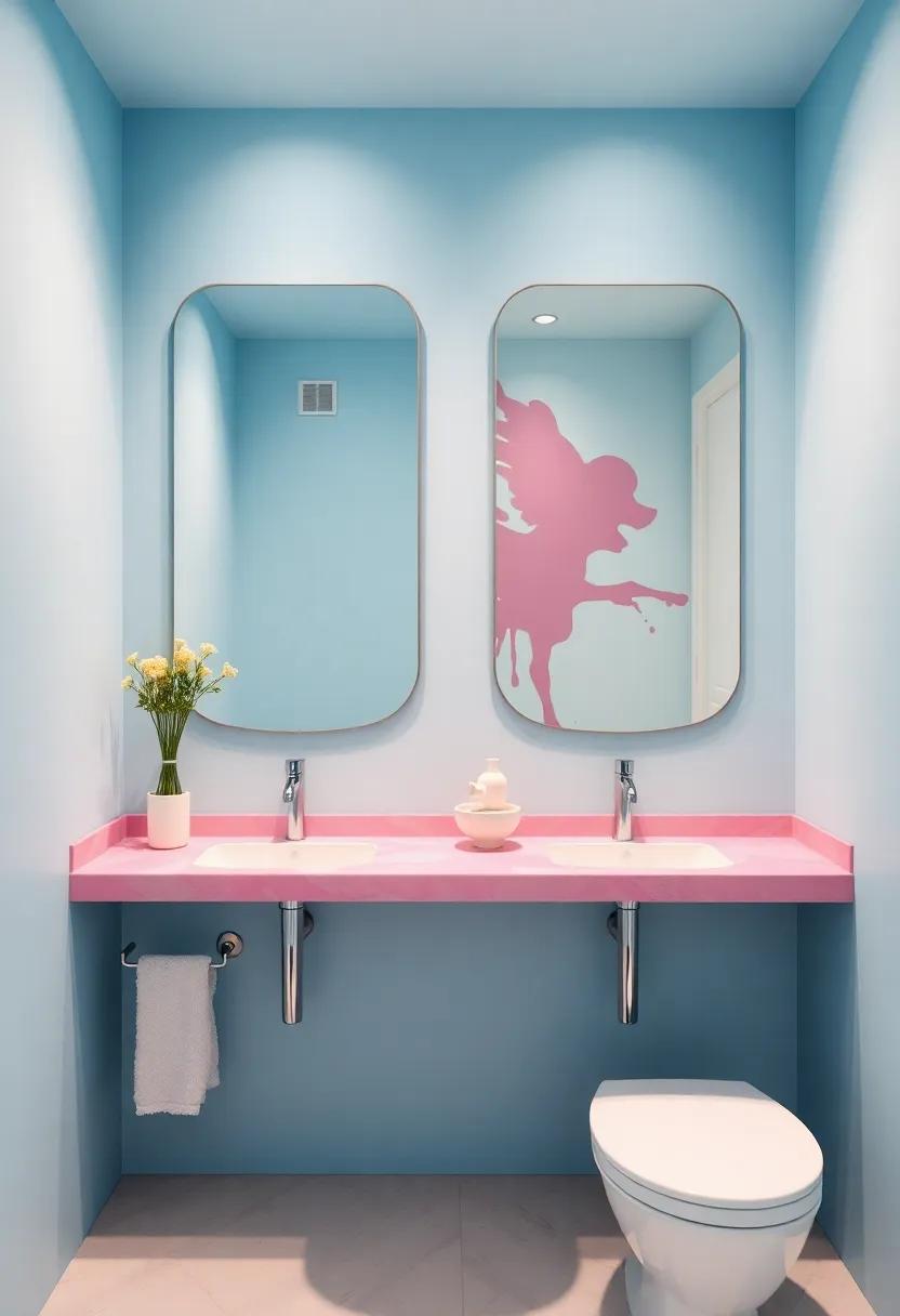 Color Splash: Vibrant⁤ Painted Mirrors⁣ for a Fun⁣ and Playful Bathroom