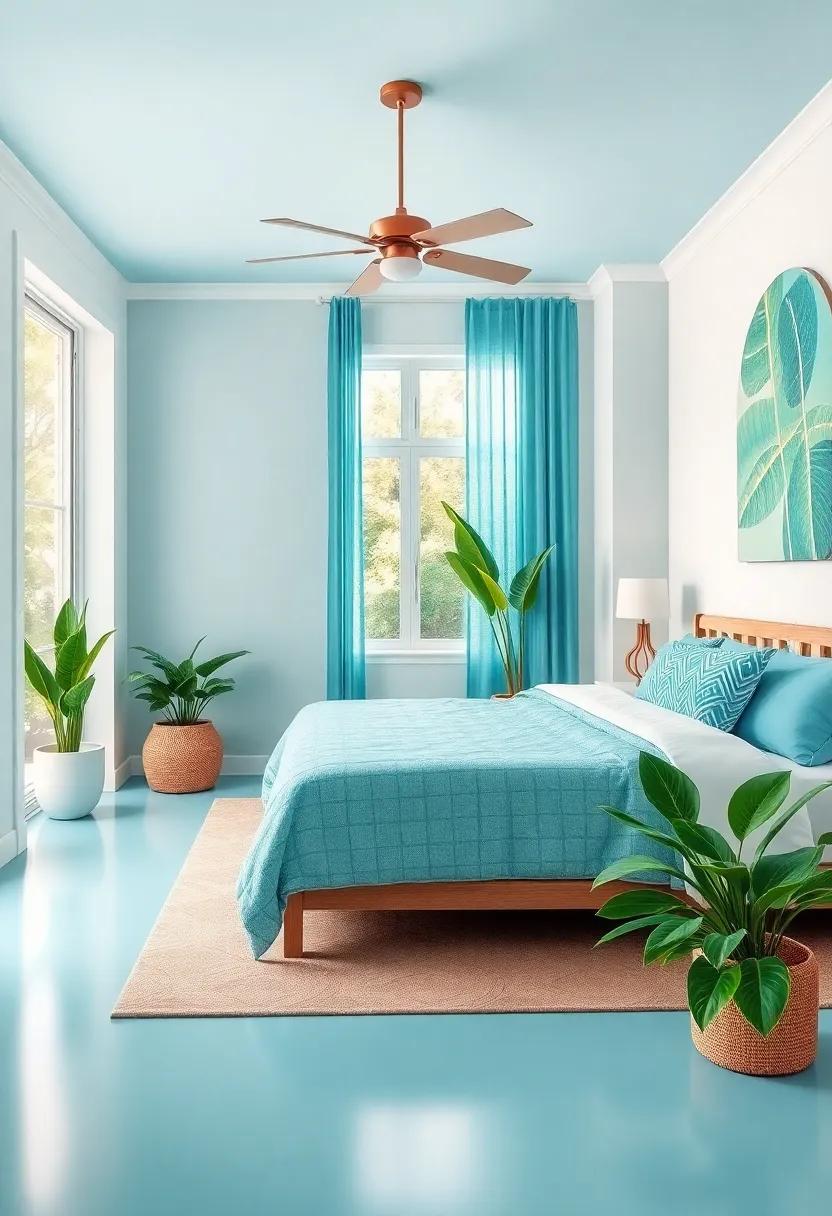 Tropical Vibes: Bring the Outside in with ​Lush Greens and‌ Ocean Blues for a Refreshing Escape