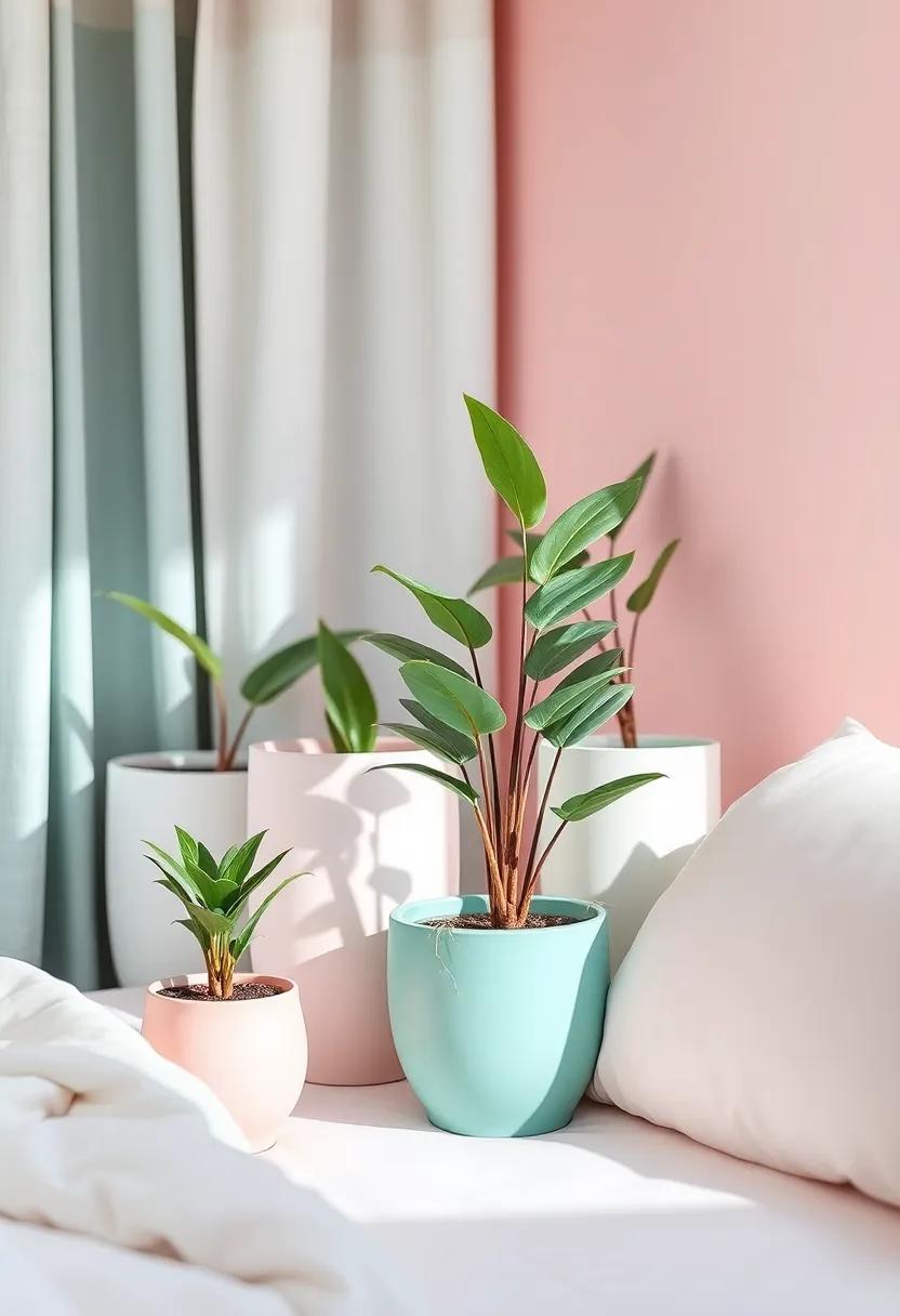 Indoor Plants in Soft Pastel Pots: The Touch of Nature for Serenity