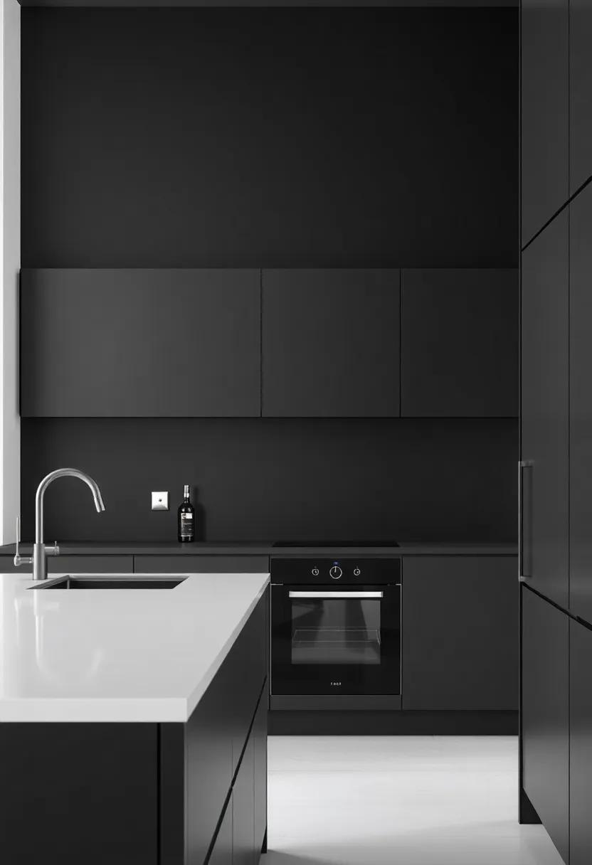 Emphasizing Minimalism ⁤with Clean Lines in black Kitchen Spaces