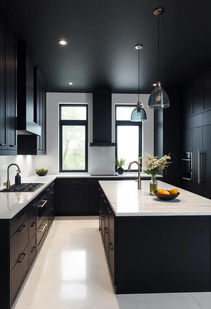 Innovative ⁤Island Designs Featuring Stunning Black ⁤Cabinetry