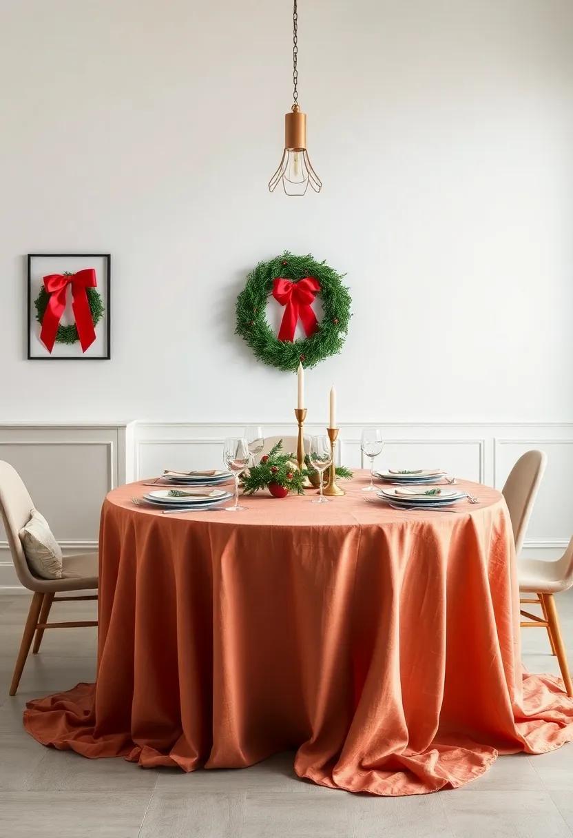 Beautifully Draped table ⁤Linens ‌That Add‌ Festive Charm