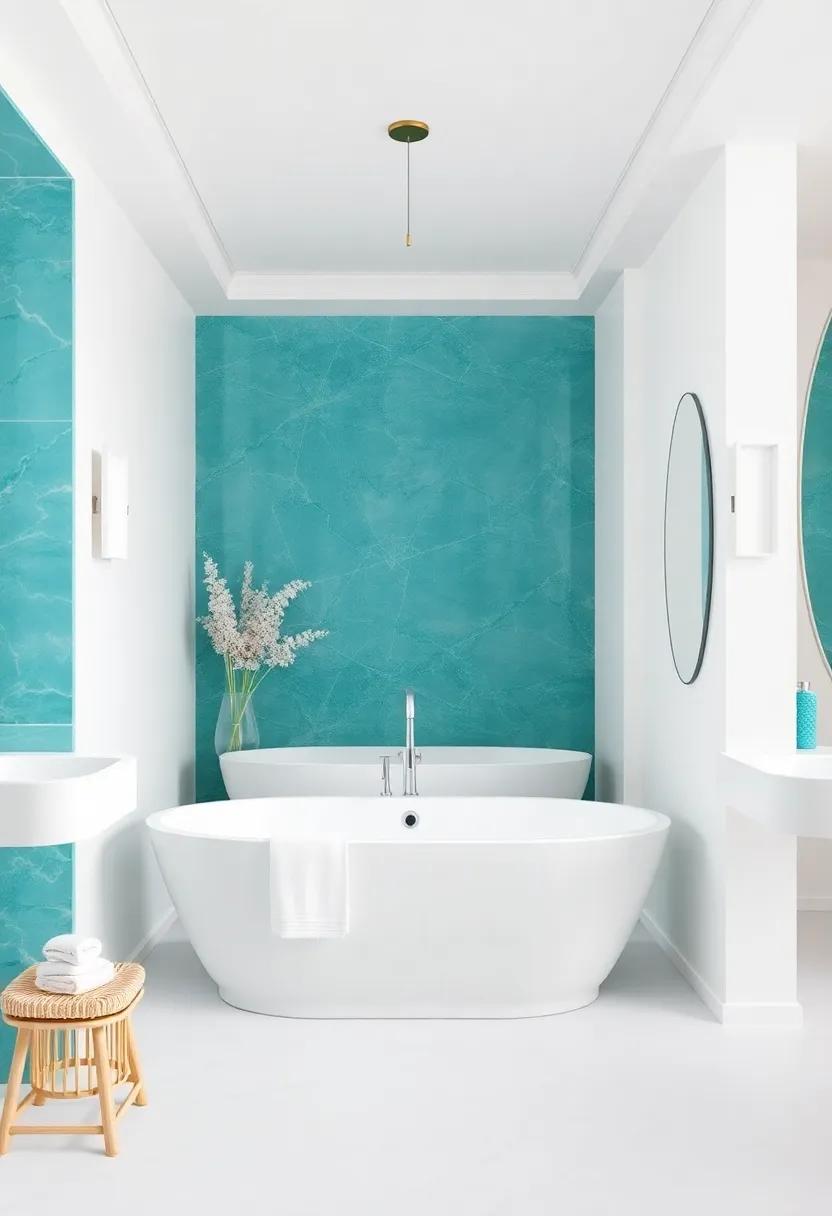 Focal‍ Points: Stunning Turquoise Bathtubs as ⁣Centerpieces