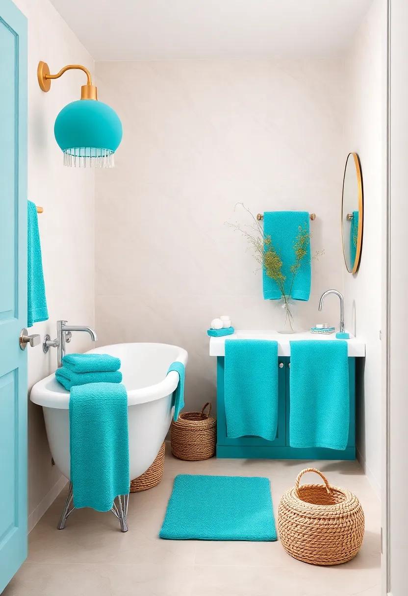 A Splash of Color: Turquoise Towels and Accessories⁢ for Flair