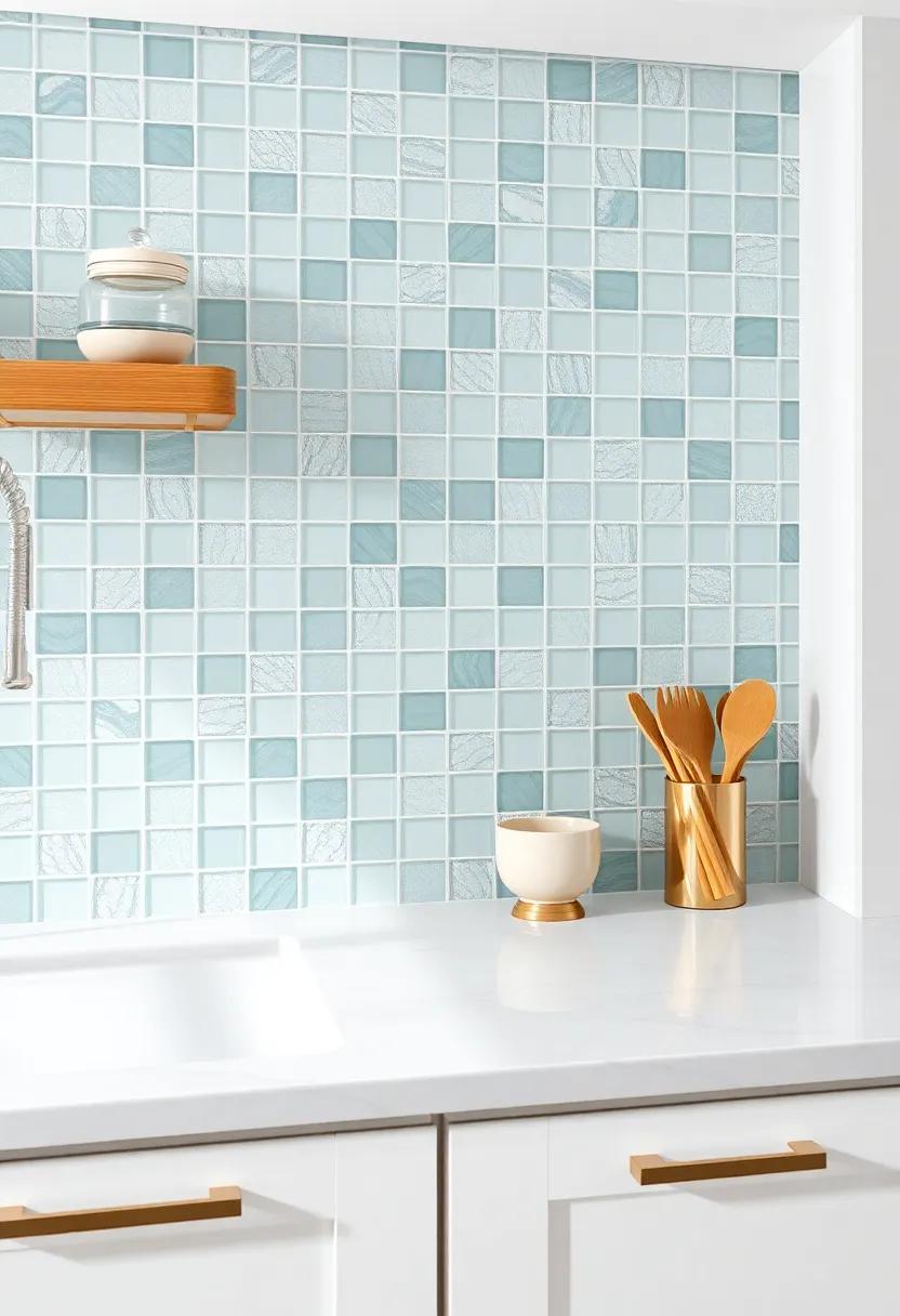 Glass Tiles with Sea Glass⁢ Finish for a ​Shimmering Effect