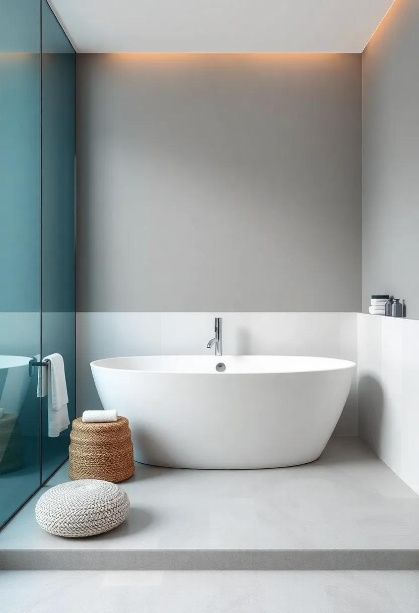 Subtle Grays and‍ Blues for a Soothing⁤ Spa-Like Bathroom⁢ Ambiance