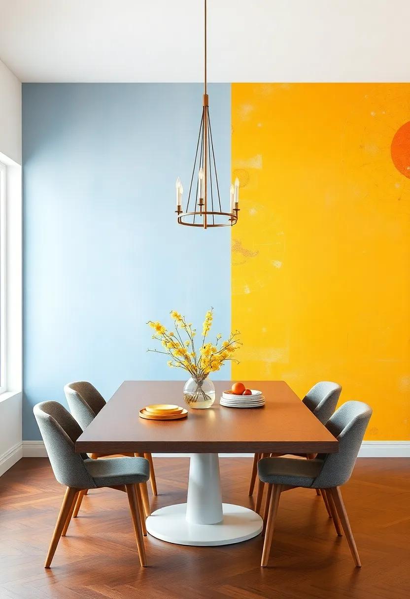 Transforming Your Dining Room⁣ with a Statement⁣ Wall of Artistic​ Colors