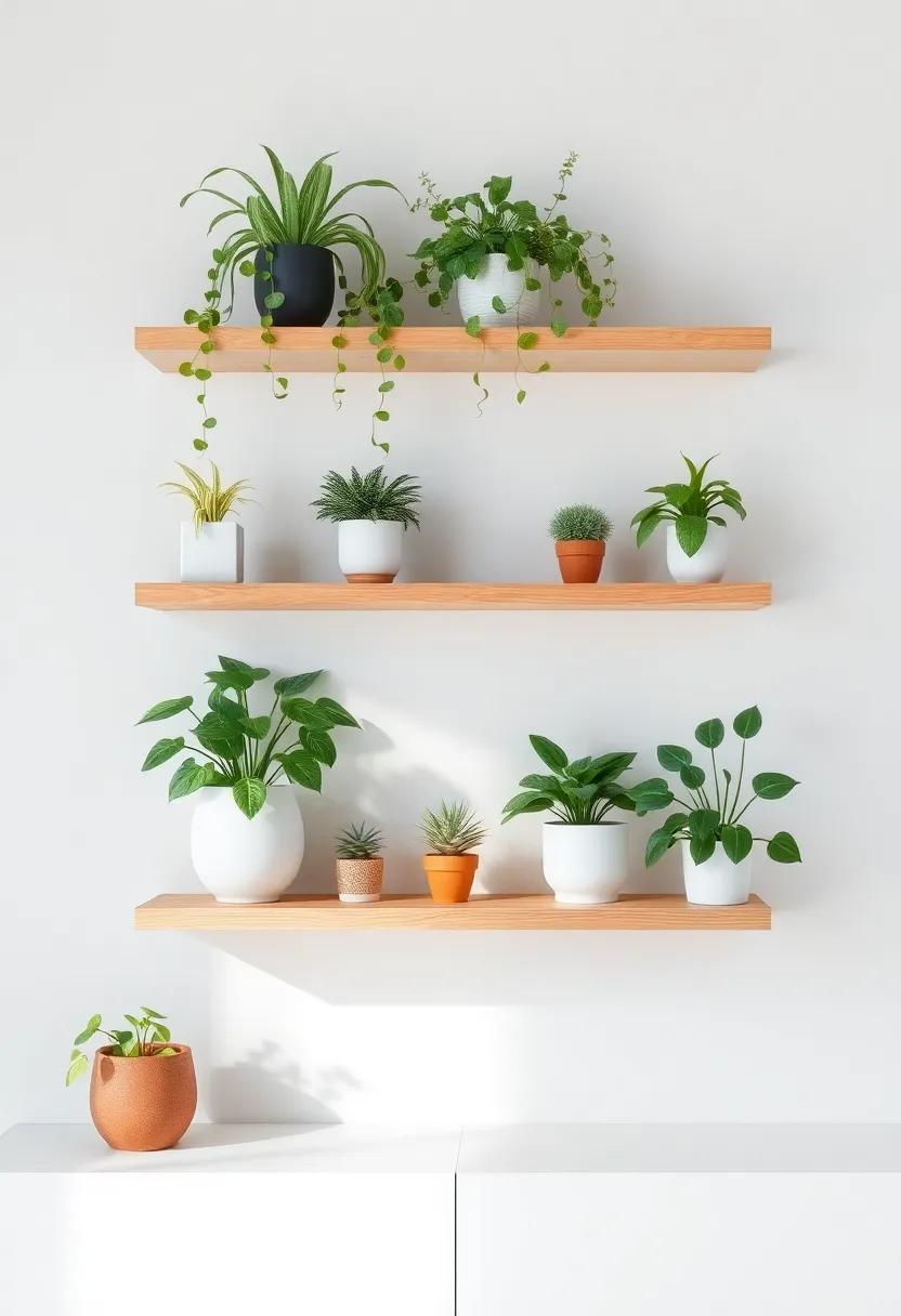 Floating Shelves as ‍a Frame⁤ for Beautiful Houseplants and Greenery