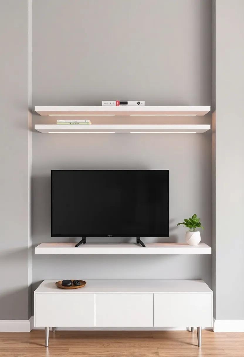 Floating Shelves for Media Displays:‍ Organizing‌ Electronics⁣ Elegantly