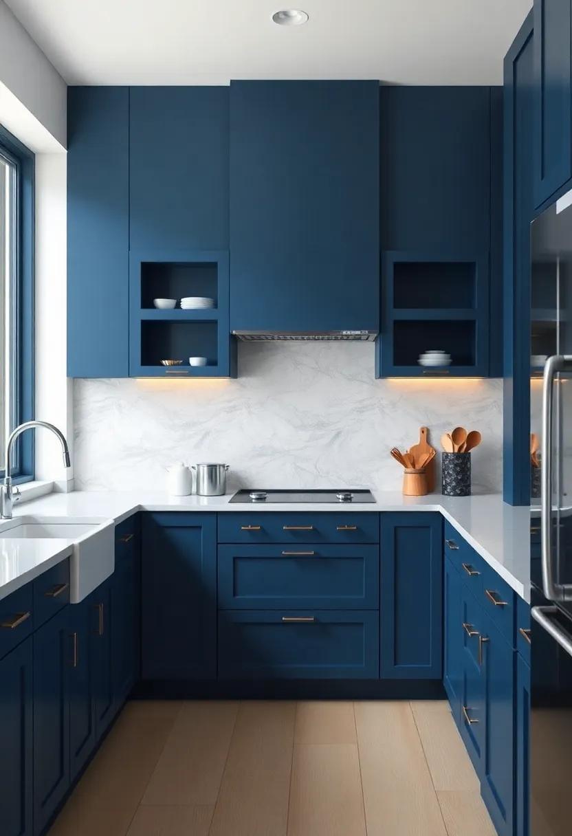 Custom Design Ideas: Unique Features for Your Navy Blue⁢ Kitchen