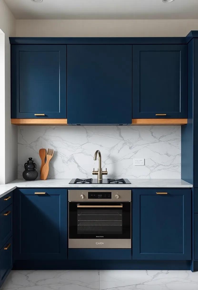 Elegant Combinations:​ Pairing Navy‌ Blue⁣ with Marble and ​Wood Accents