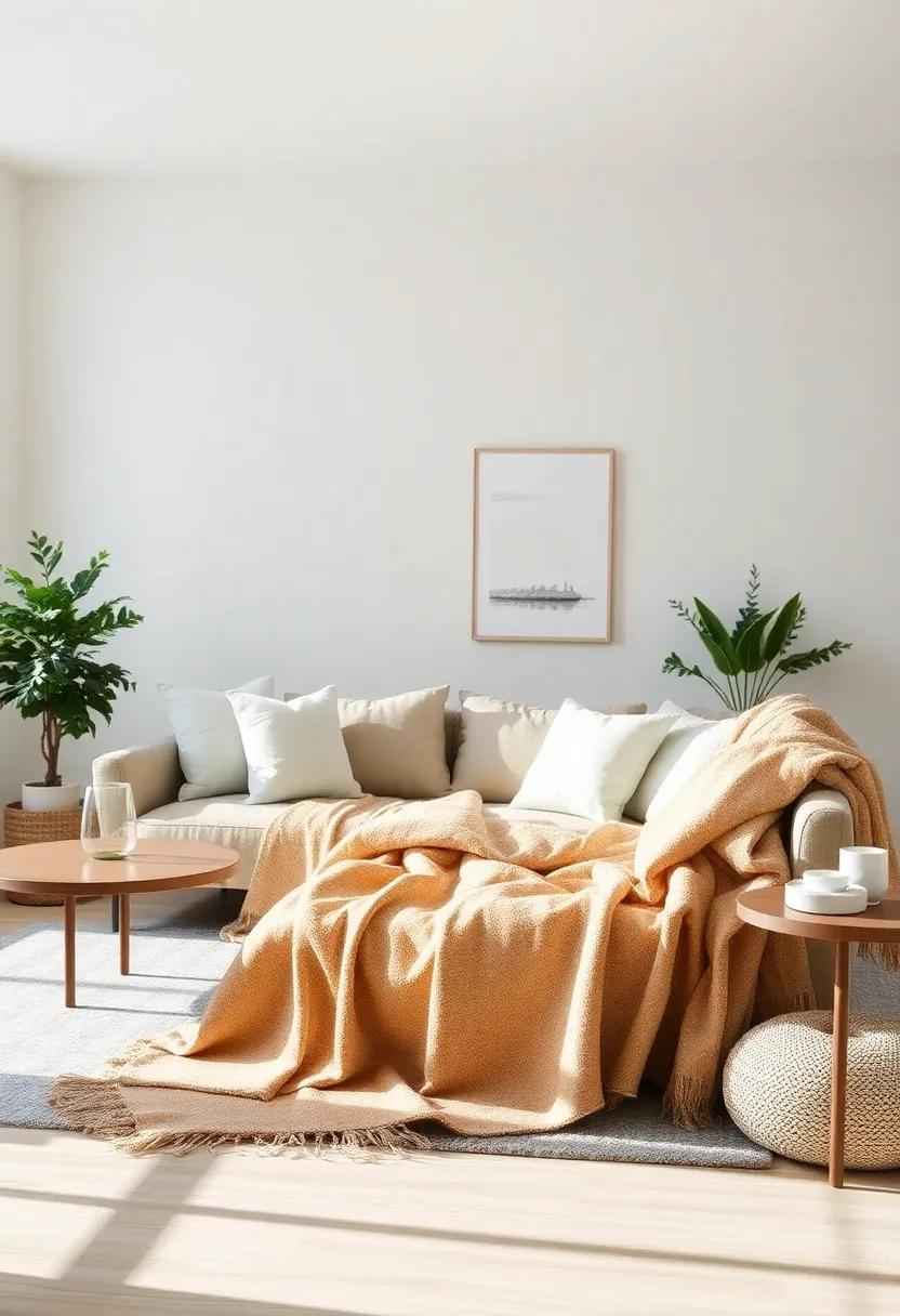 Use Throw Blankets to Define Spaces in an‌ Open Living Area