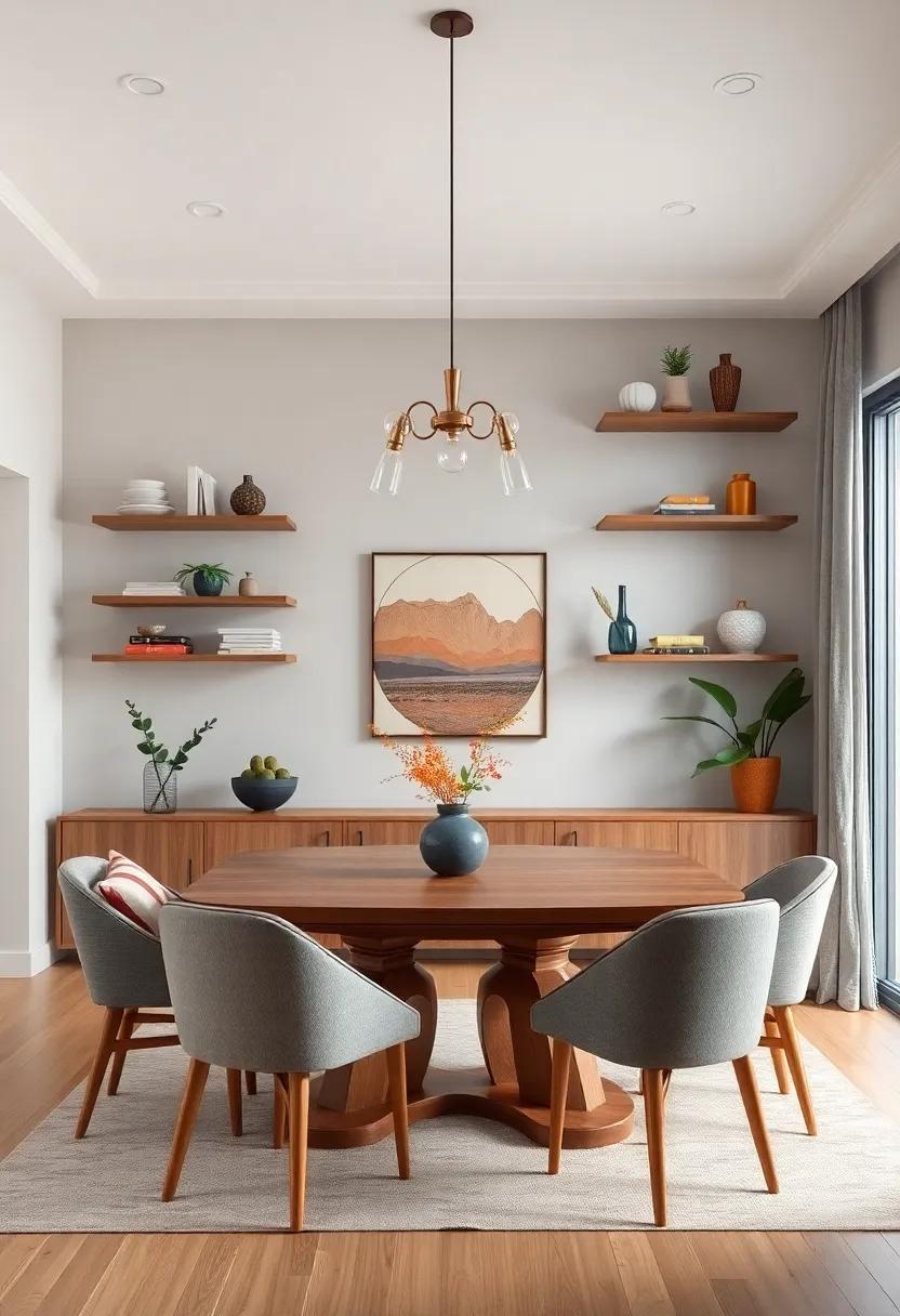 Wall Shelves: Install simple ⁢wall shelves to display decorative items, books, or even plants, adding ⁣depth to your ‌dining room