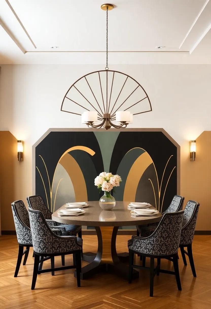 Mural Statements: ⁢Commission a wall mural inspired by Art⁣ Deco elements,adding⁤ dramatic flair ​and ⁣a ‌unique focal point that transforms your dining environment