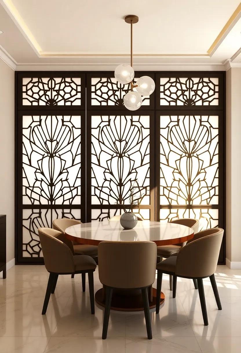 Light-Diffusing Screens: Use decorative ⁤room dividers ⁢with geometric cutouts to⁣ create privacy and ​intimacy in your⁣ dining space while showcasing beautiful light patterns