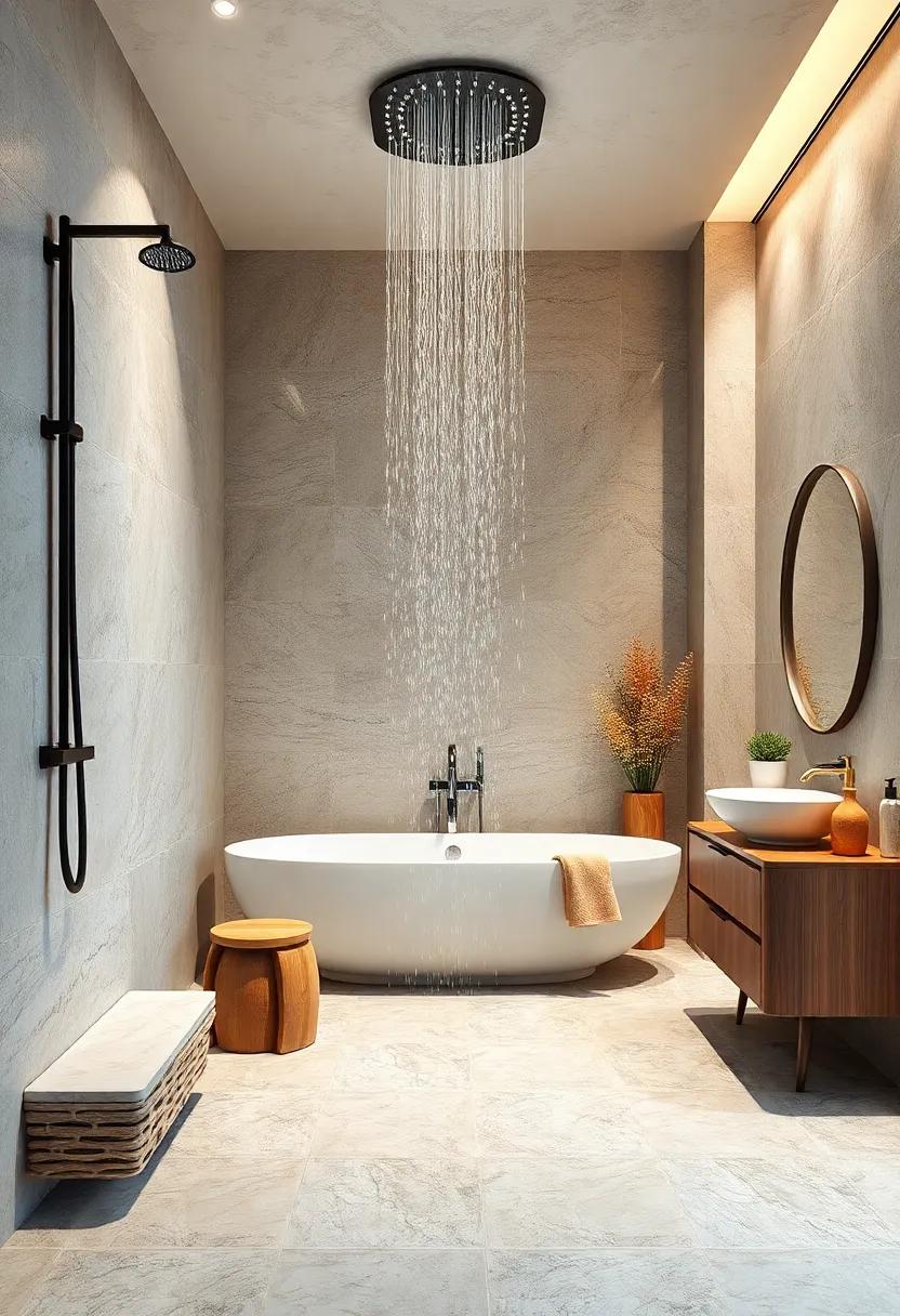 Rain Shower Systems: Install⁤ a rainfall showerhead for‍ a soothing, waterfall-like experience that turns⁣ your shower into‌ a tranquil escape