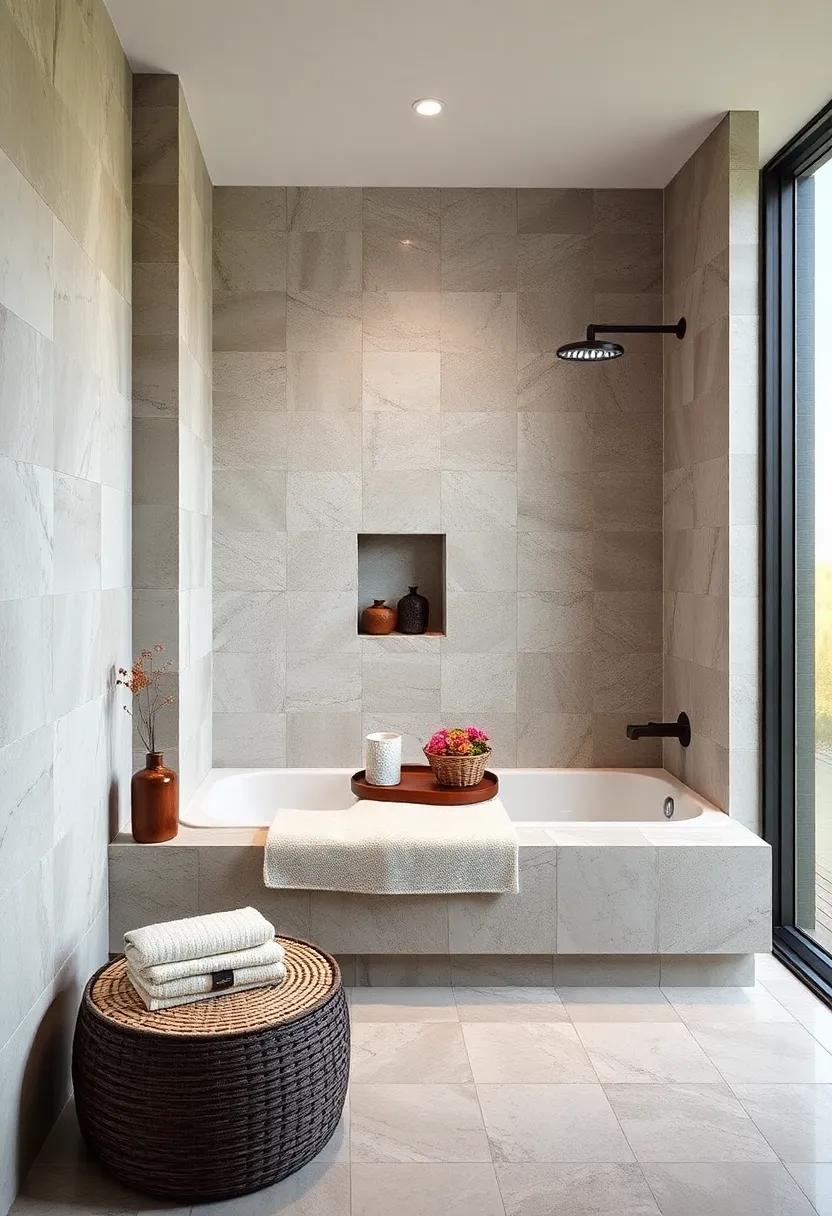 Layering Textures: Combining Fabrics and materials around the Shower Bench