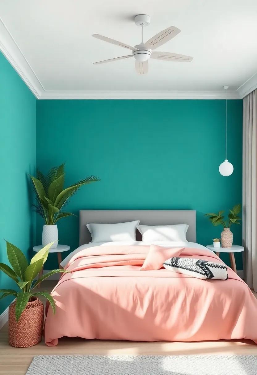 Teal Oasis: ​This rich color reminds one of tropical resorts, creating an escape that feels both tranquil and invigorating