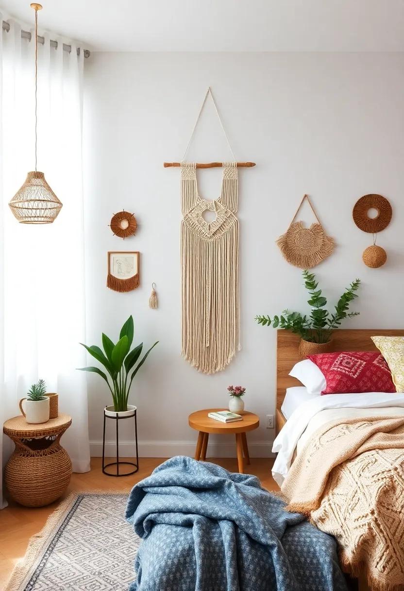 Statement​ Macramé: Hang a large macramé piece as a focal point, layered with smaller wall decor for depth ‍and interest