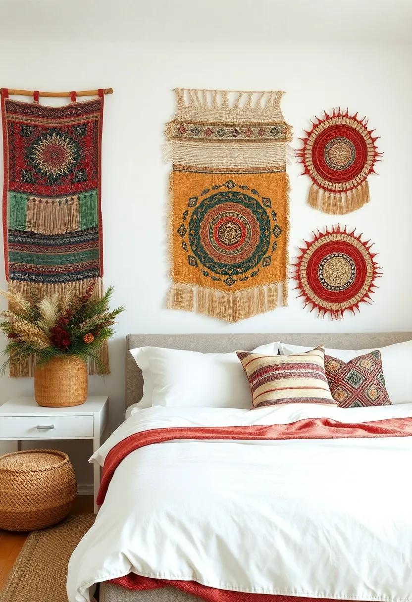 Ethnic Textiles:⁣ Incorporate woven ethnic⁣ textiles to add depth, culture, and a‌ rich⁣ tapestry of history to ⁣your wall