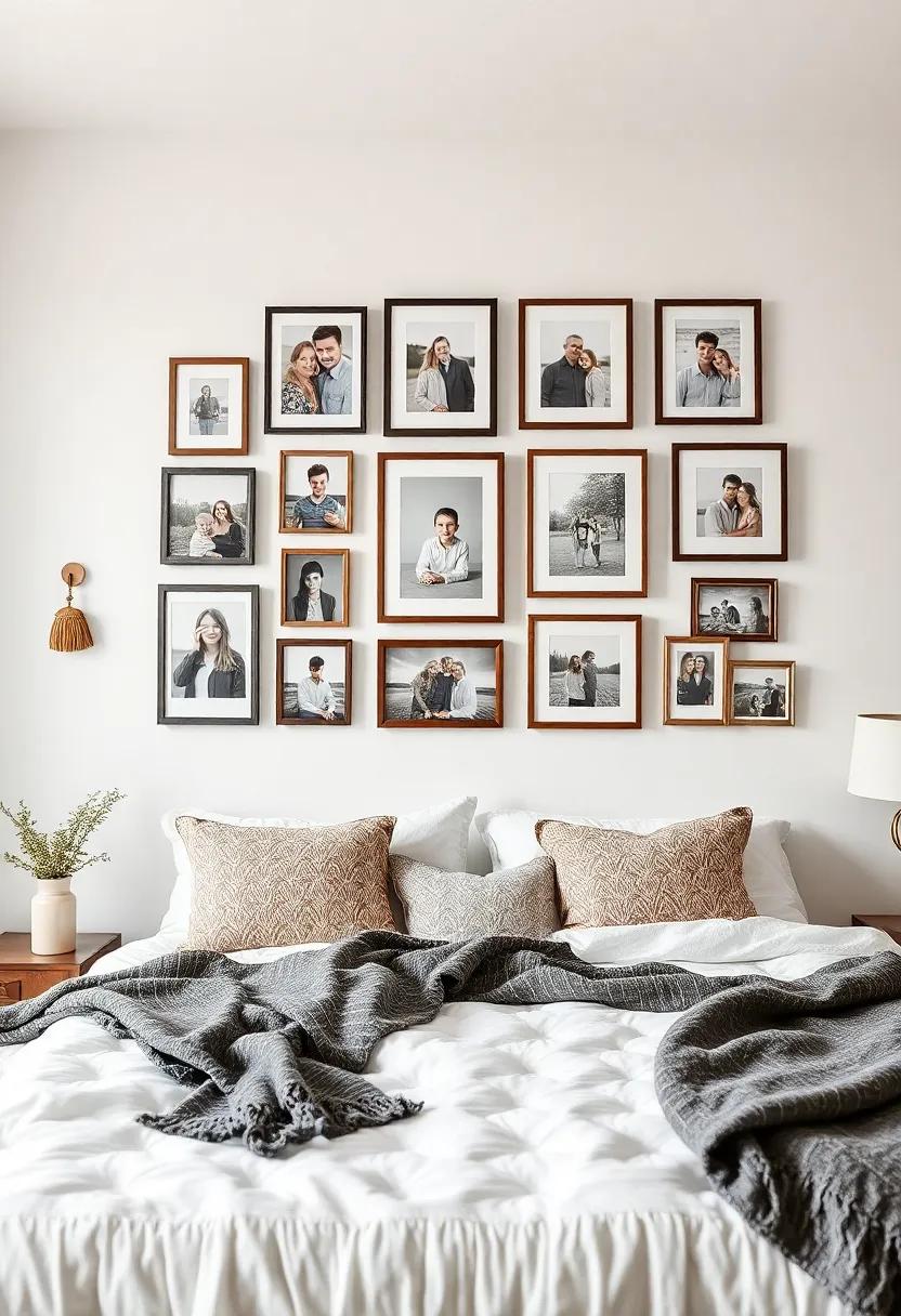 Gallery of Memories: Create⁢ a ​layered collage of family photos⁣ in various sizes and frames that tell your unique story