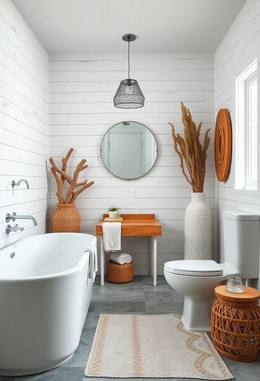 Pair Shiplap with ‍Driftwood Decor for a Natural look