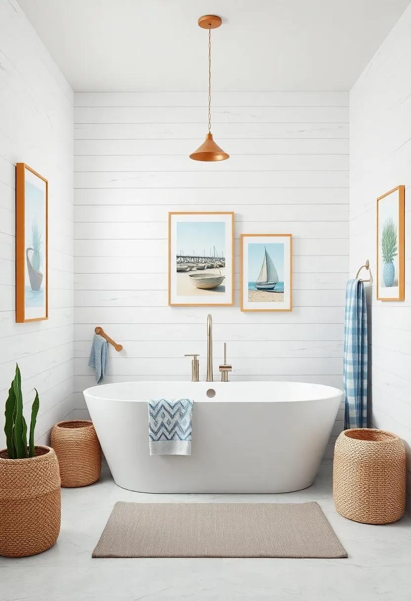 Decorate with Coastal Prints Against a Shiplap Background