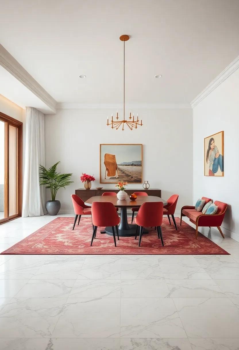 Choose luxurious marble tiles⁣ for ⁤an opulent feel that elevates ‍your dining room into a‍ statement space
