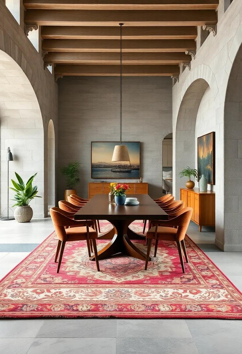 Discover the‍ charm⁤ of antique-inspired carpets that⁢ narrate a story while⁢ adding vintage character to your dining area