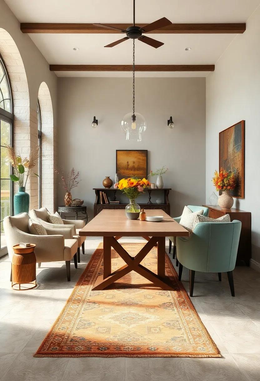Enhance your space‍ with vintage runner​ rugs that add a​ touch ⁣of nostalgic charm along the dining path