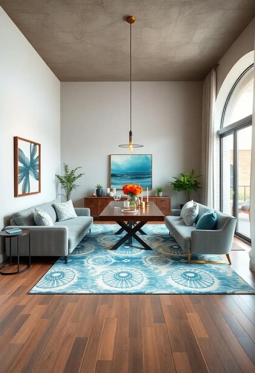Incorporate ocean-inspired blues and greens in your area rugs ⁣for a⁣ refreshing, coastal feel