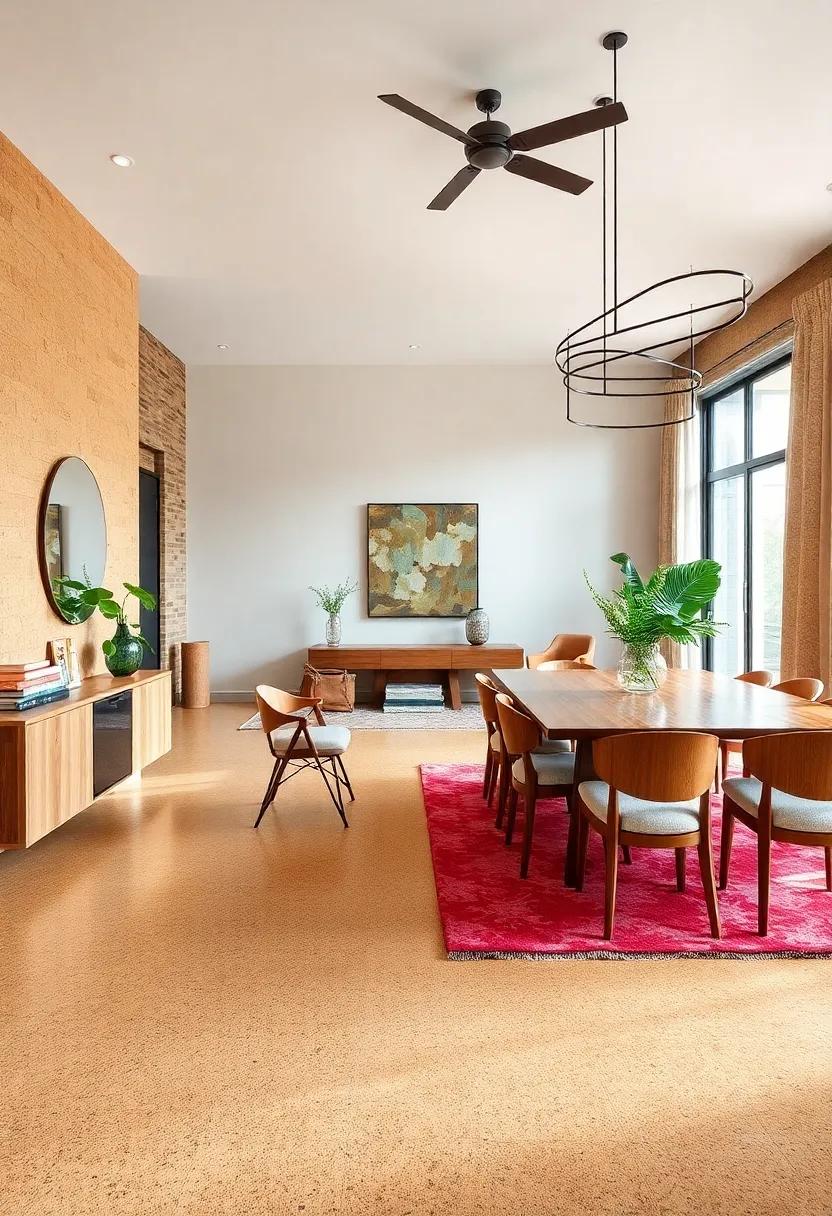 Opt for natural ​cork flooring ⁣that not only looks stunning but​ is also eco-friendly and comfortable underfoot
