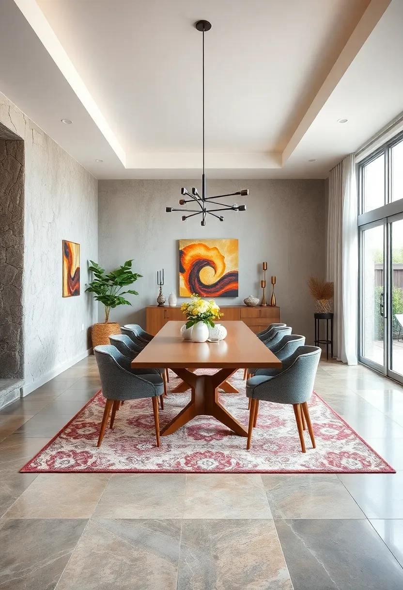 Select lower-pile rugs to provide ‌texture without competing with the⁤ table's focal point in your dining⁣ area