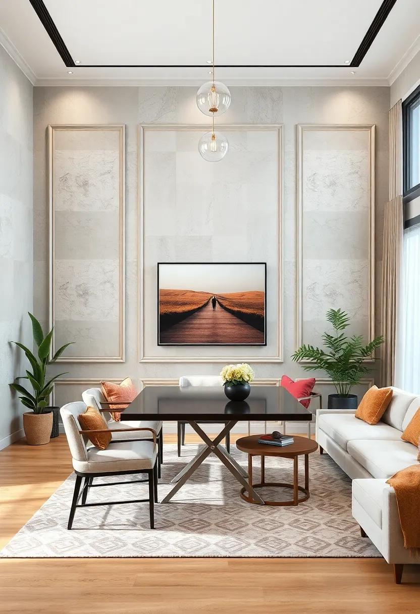 Art Gallery Style: Create a feature wall‍ with ⁢paneling that⁣ mimics a ‍gallery‍ frame, ‌perfect for showcasing artwork and personal photographs