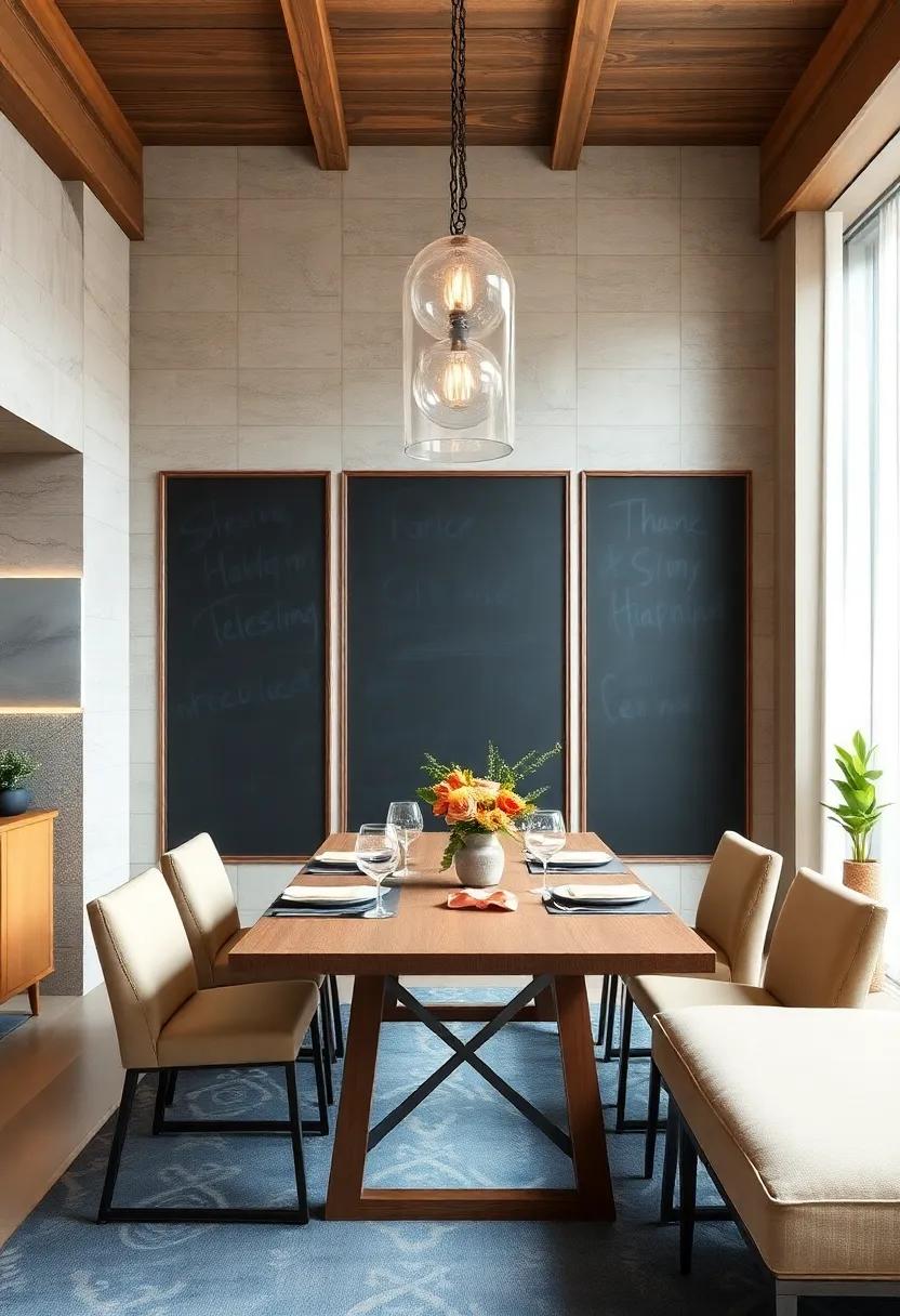 Chalkboard Wall⁤ Panels: Incorporate chalkboard‌ paint⁤ on panels‌ for ⁢a‌ playful, ​interactive element that encourages creativity and ‌engagement ⁣during meals