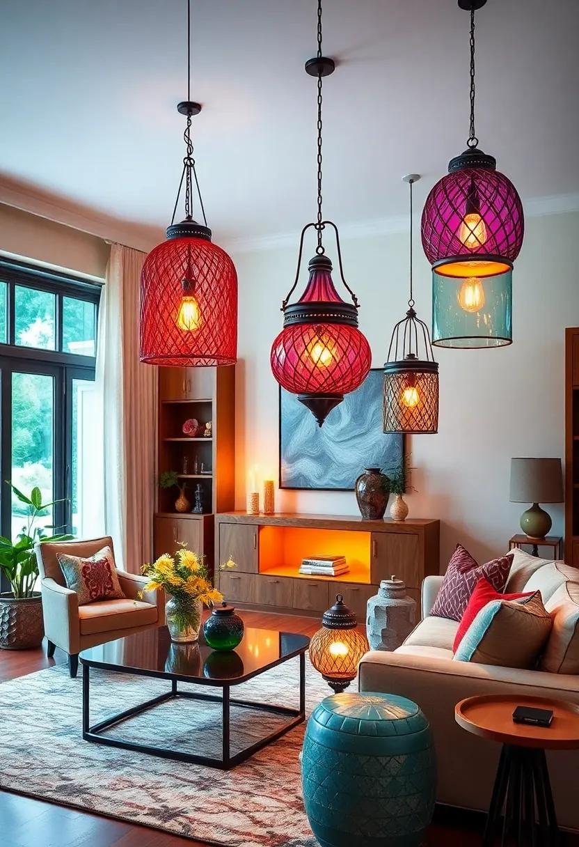Multi-Colored Glass Lanterns ‌– Add a splash of color and a touch of whimsy‌ with⁣ intricately designed‌ glass ‌lanterns that scatter ⁤vibrant light throughout your space