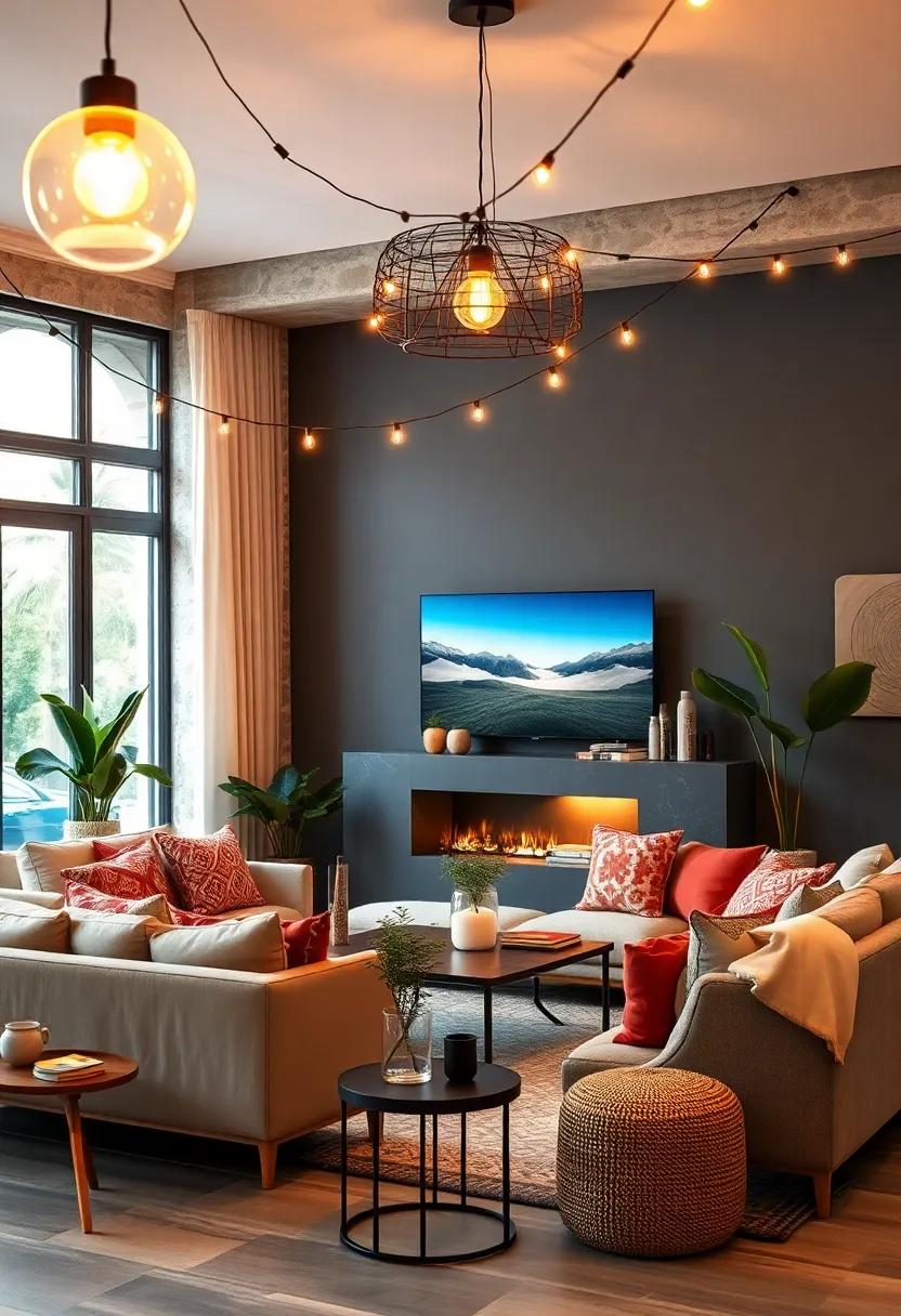 Large Festival String Lights – Wrap your living room in enchantment with large festival ‍string lights that ‍bring a festive feel, perfect for cozy gatherings‌ or solo ⁣relaxation