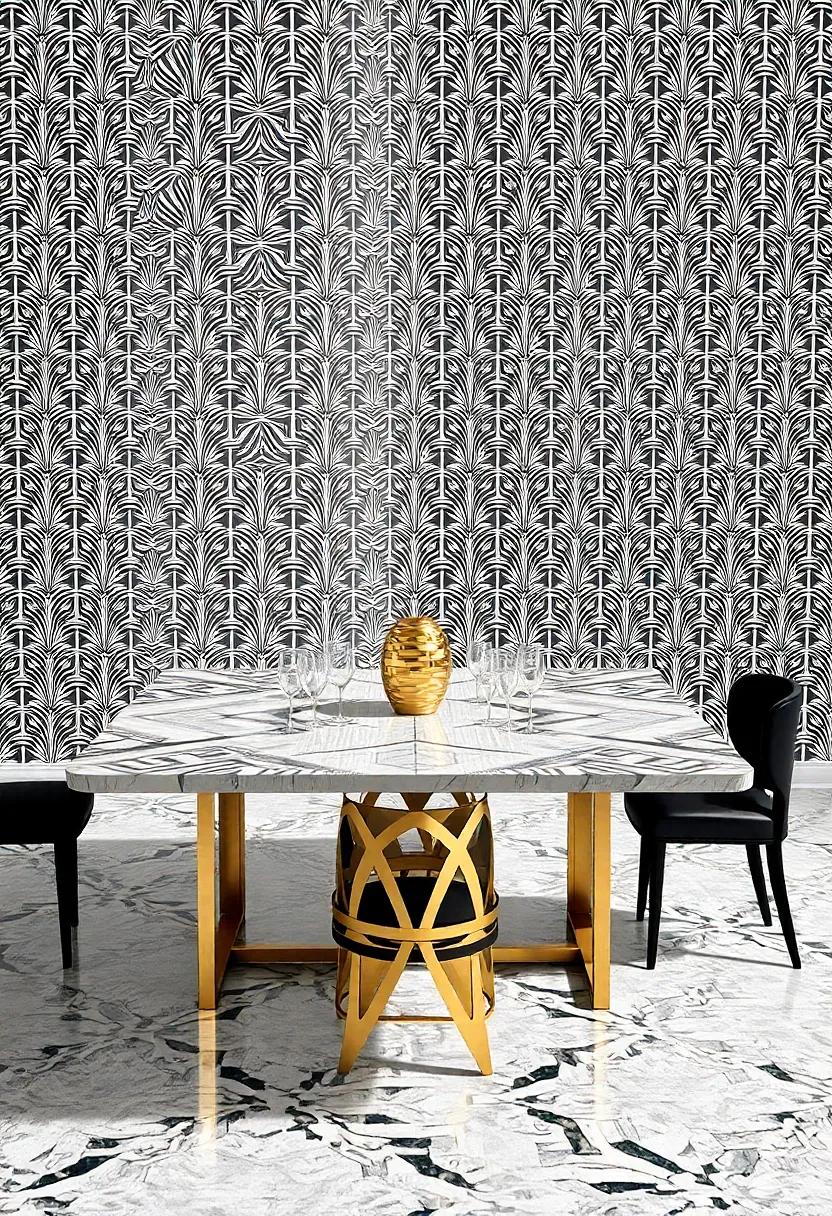 Art Deco Inspiration: An extendable table with geometric‌ patterns and metallic accents, bringing a touch of glamour ⁣that appeals to lovers of vintage sophistication