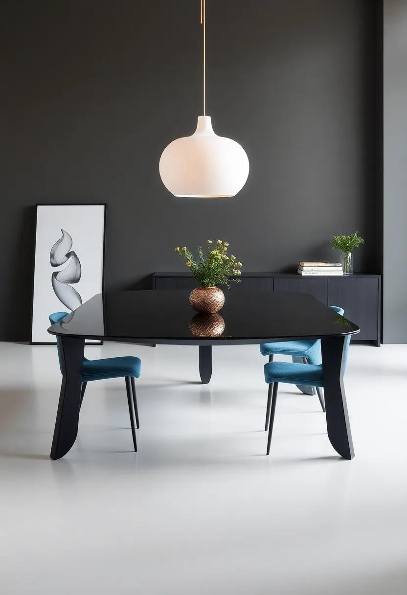 Artsy Aesthetics: A uniquely shaped table with artistic flair, featuring ⁤asymmetrical legs that make a bold statement while serving as a functional dining space