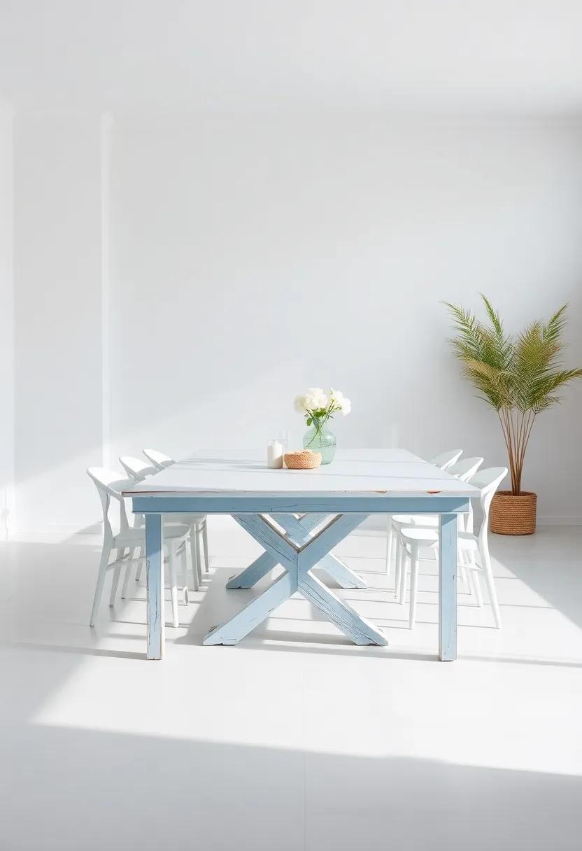 Coastal Retreat:⁤ A light blue extendable table with distressed edges, bringing​ a beachy feel to dining areas and ⁣creating a fresh, airy ambiance