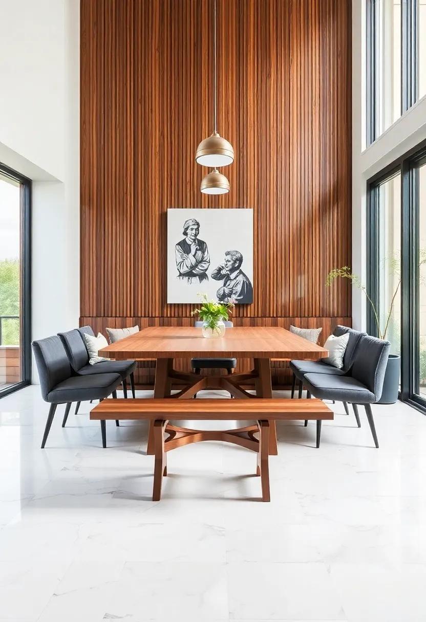 Extendable Bench Seating: A unique design that pairs an extendable table with built-in bench‌ seating, maximizing space while encouraging communal dining​ experiences