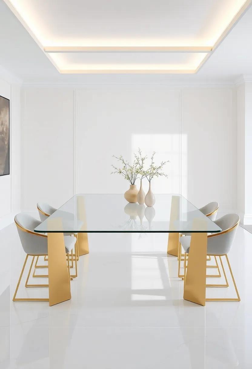 Glass and Glam: A tempered glass ​extension table ⁤paired with gold accents, offering a luxurious touch and a sense⁢ of openness, ideal for modern decor enthusiasts