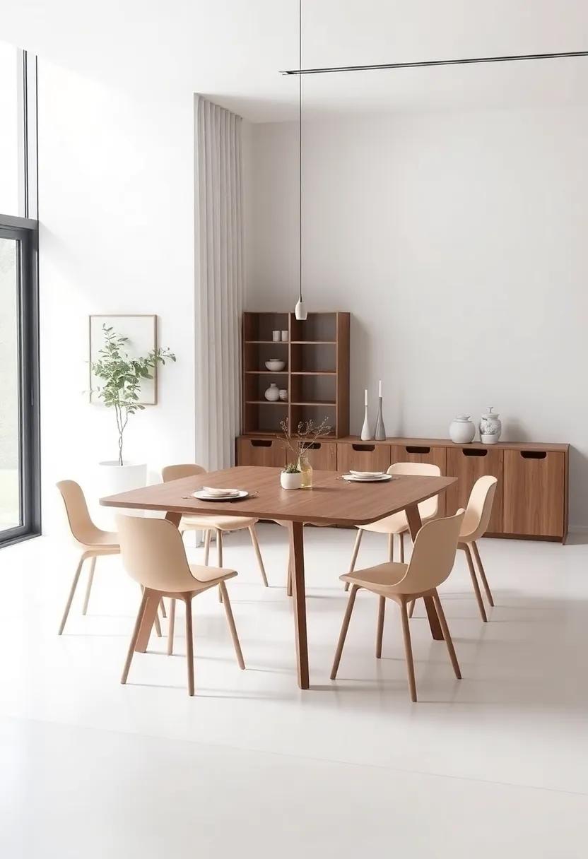 Smart Design: An innovative extendable table with built-in storage options for a clutter-free dining environment, perfect for maximizing usability ‍in bustling households