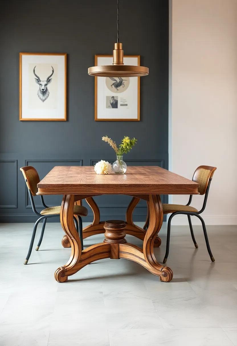 Vintage Vibes: A charming extendable table⁣ with a distressed finish and curvy legs, adding character and a ⁤touch of nostalgia to any dining area