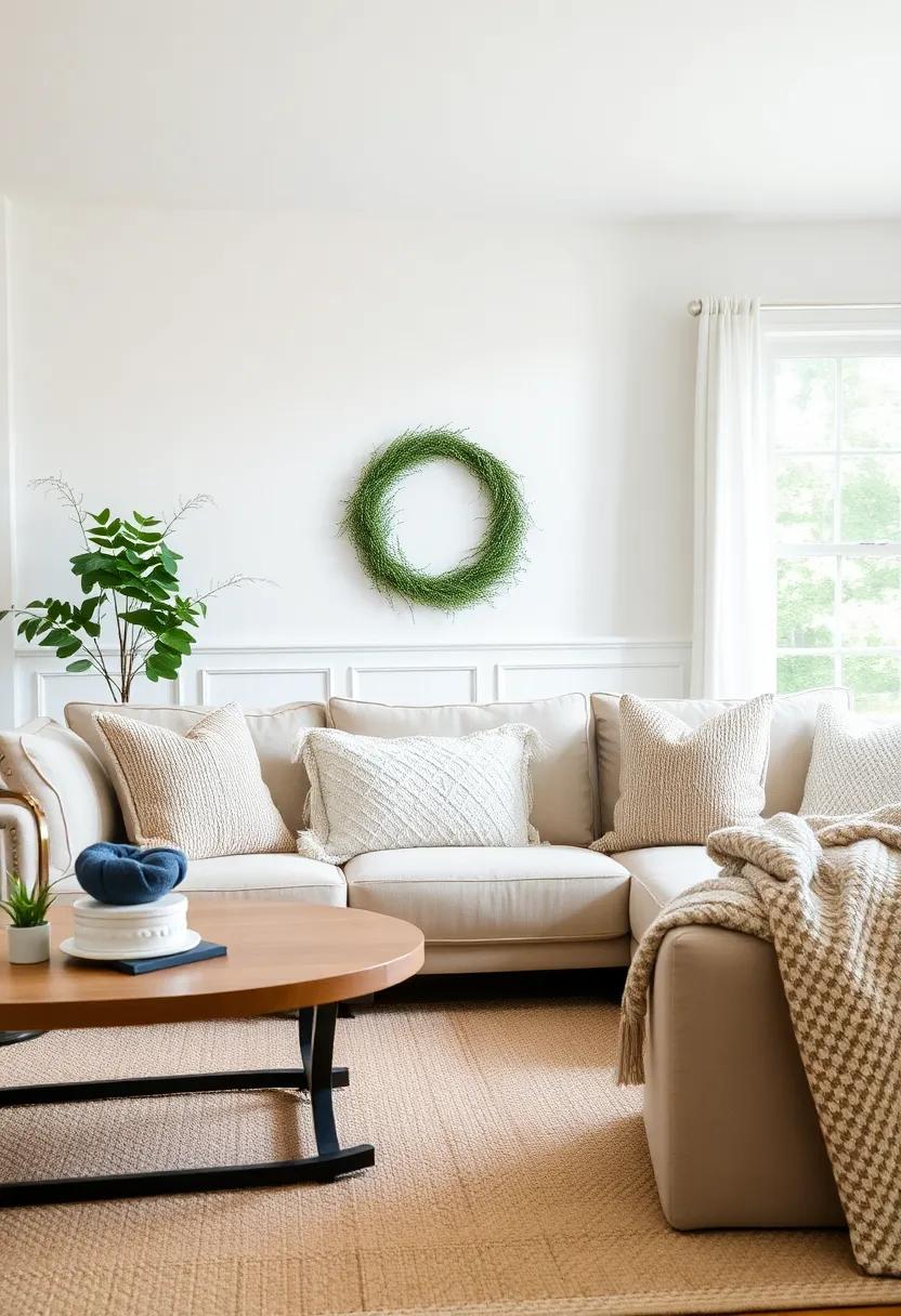 Earthy Color Accents: Introduce subtle pops of color through decor items such as throw pillows or wall art ‌that harmonize with a neutral palette
