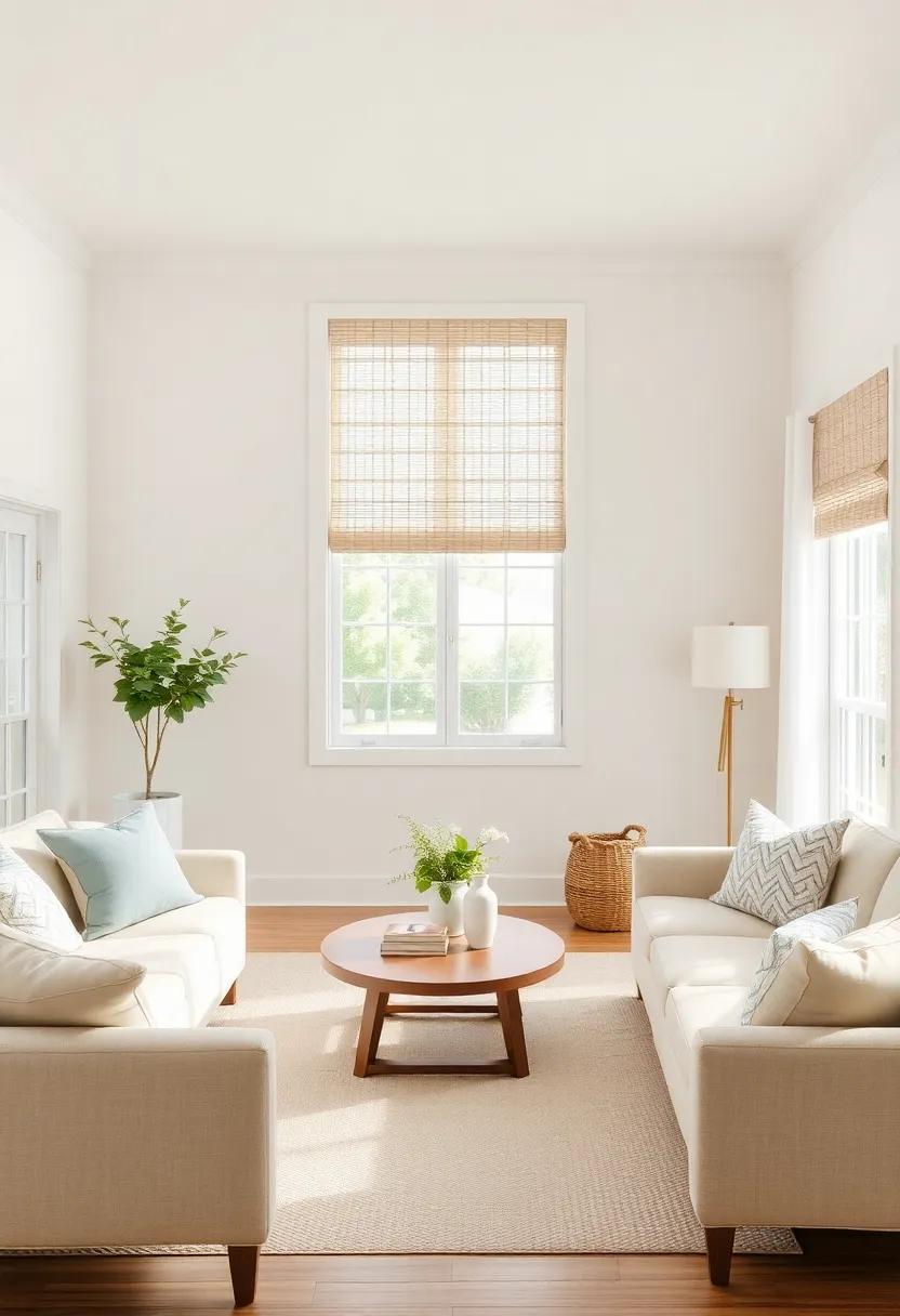 Neutral ⁣Window Treatments: Opt for light-filtering curtains or woven shades in gentle ​colors ⁤that maintain your soothing palette while allowing natural light