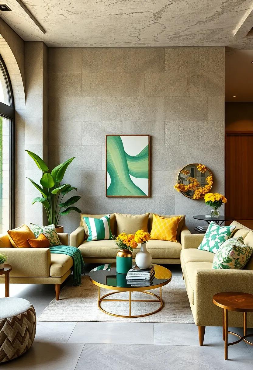 Mixing ‍Patterns: Harmonizing Stripes and‌ Florals in Green and⁤ Yellow Décor