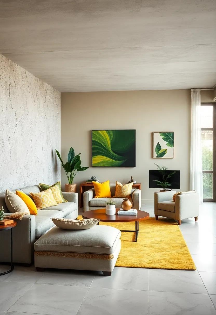 Green and Yellow Throw Rugs: Grounding ‌Your Living⁢ Room with Color